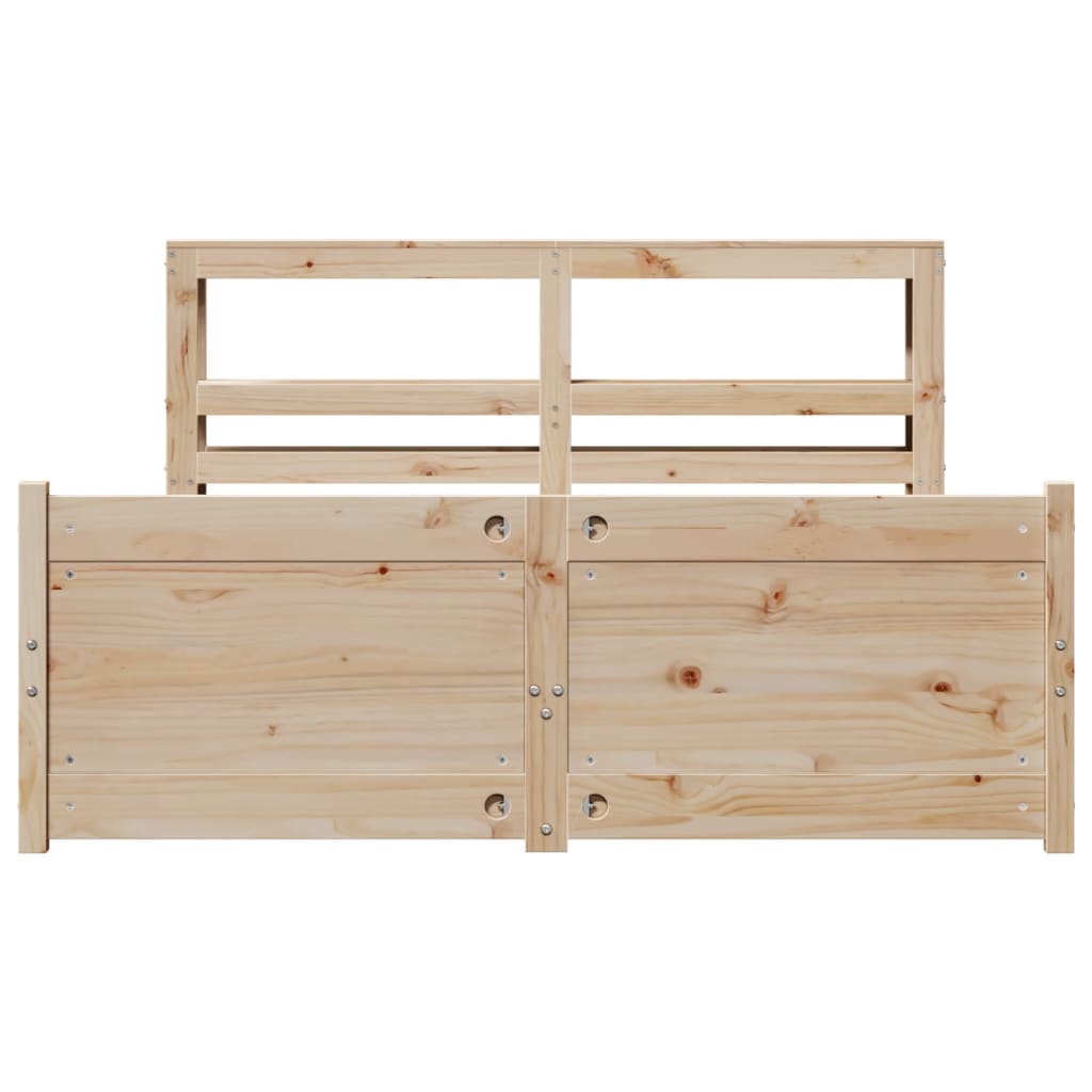 Bedframe met hoofdbord massief grenenhout 120x200 cm is nu te koop bij PeponiXL, paradijselijk wonen!