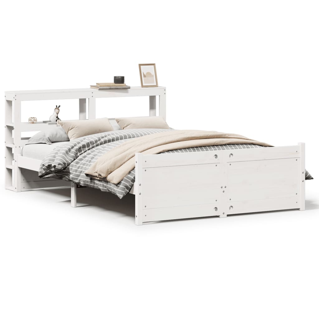 Bedframe met hoofdeinde zonder matras 120x200 cm wit is nu te koop bij PeponiXL, paradijselijk wonen!