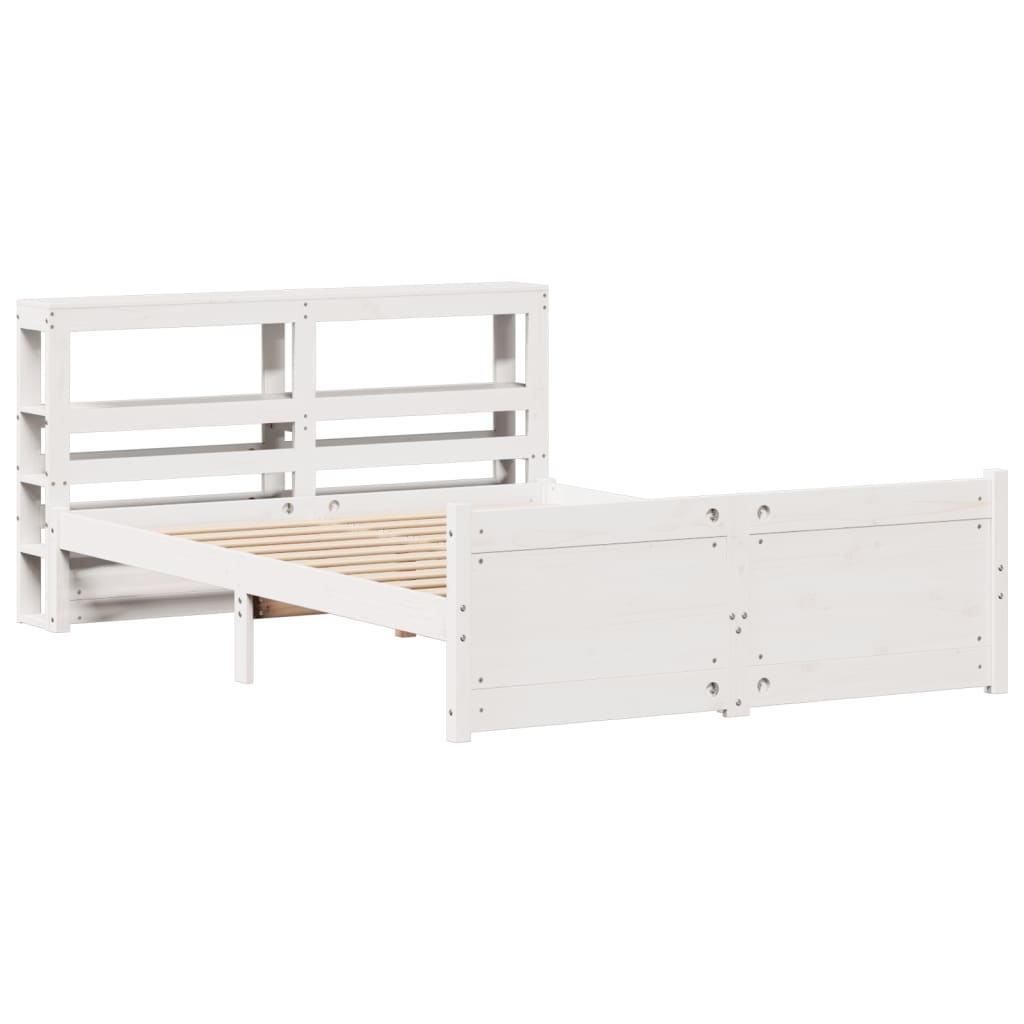 Bedframe met hoofdeinde zonder matras 120x200 cm wit is nu te koop bij PeponiXL, paradijselijk wonen!