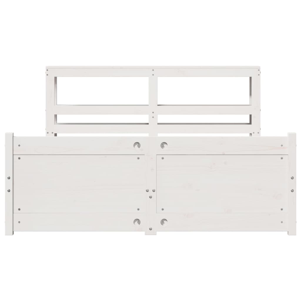 Bedframe met hoofdeinde zonder matras 120x200 cm wit is nu te koop bij PeponiXL, paradijselijk wonen!