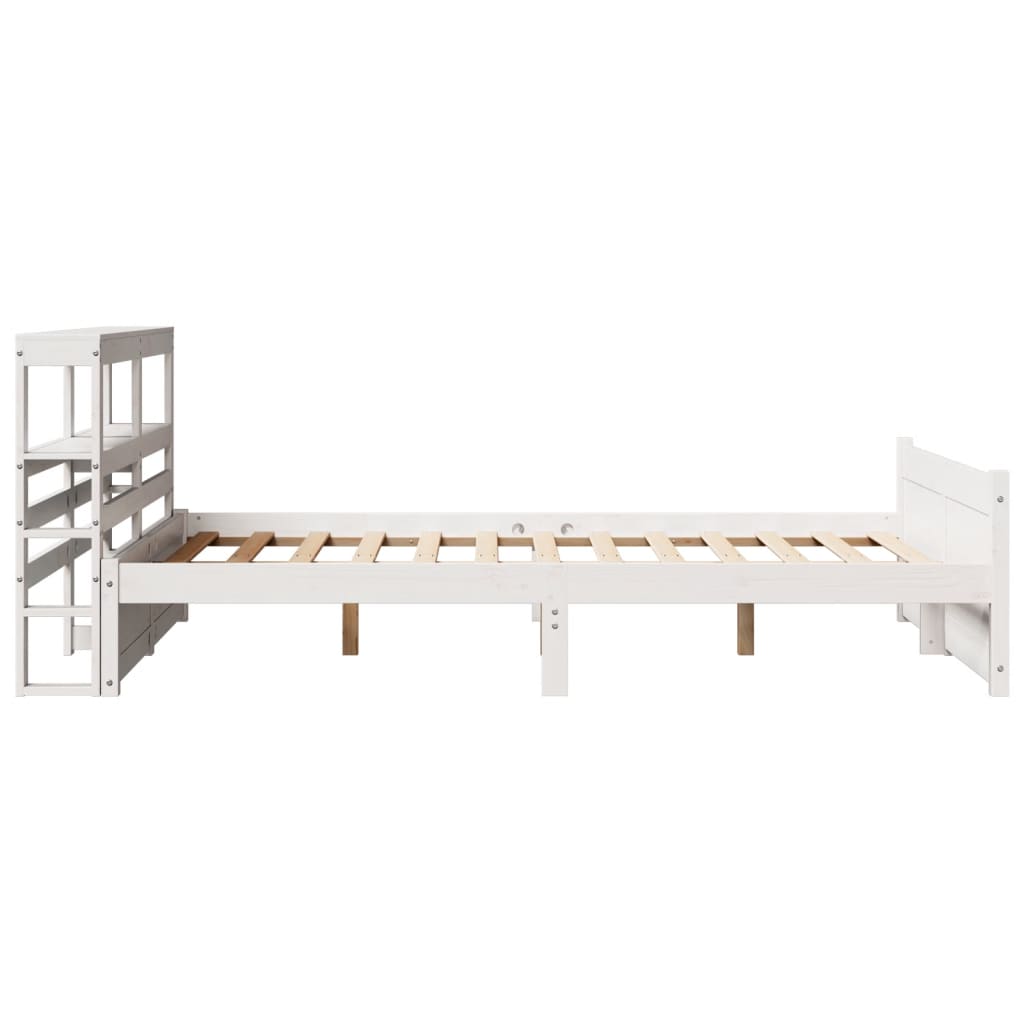 Bedframe met hoofdeinde zonder matras 120x200 cm wit is nu te koop bij PeponiXL, paradijselijk wonen!