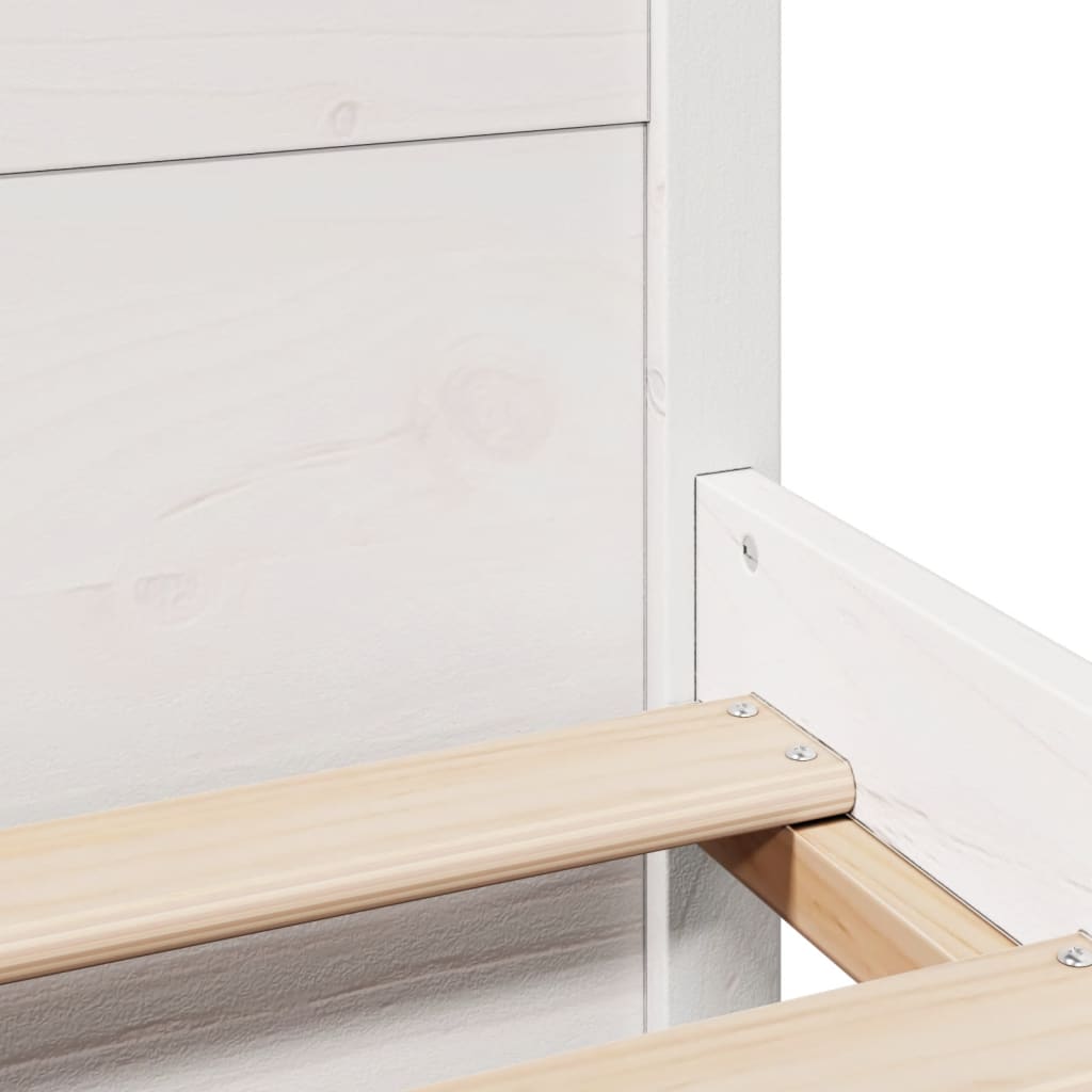 Bedframe met hoofdeinde zonder matras 120x200 cm wit is nu te koop bij PeponiXL, paradijselijk wonen!