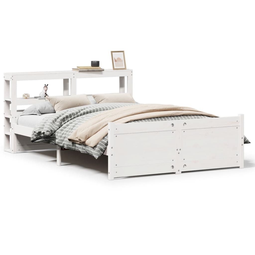 Bedframe met hoofdeinde zonder matras 140x200 cm wit is nu te koop bij PeponiXL, paradijselijk wonen!