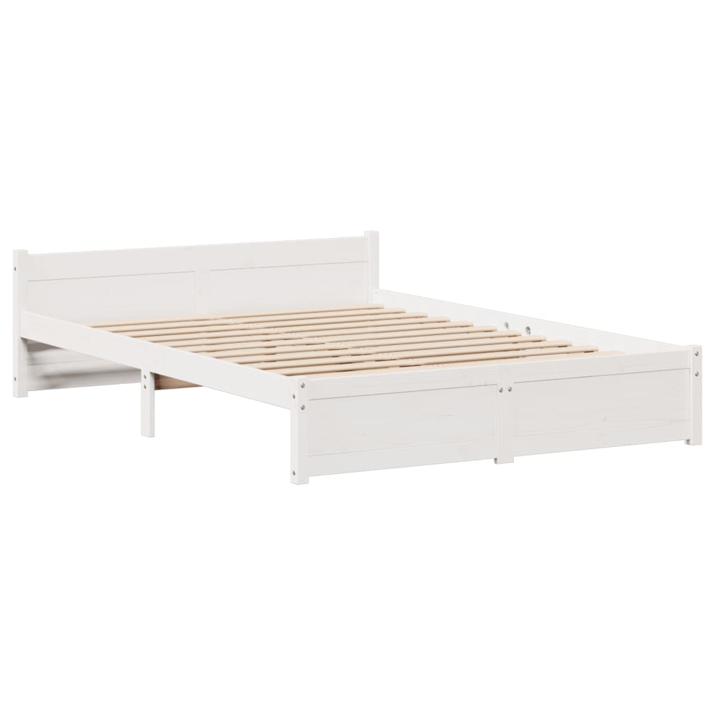Bedframe met hoofdeinde zonder matras 140x200 cm wit is nu te koop bij PeponiXL, paradijselijk wonen!