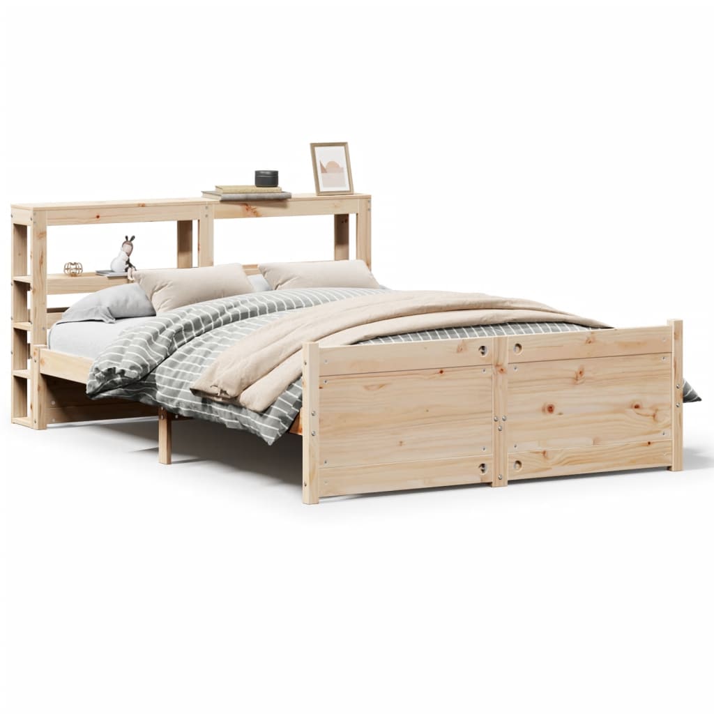 Bedframe met hoofdbord massief grenenhout 150x200 cm is nu te koop bij PeponiXL, paradijselijk wonen!