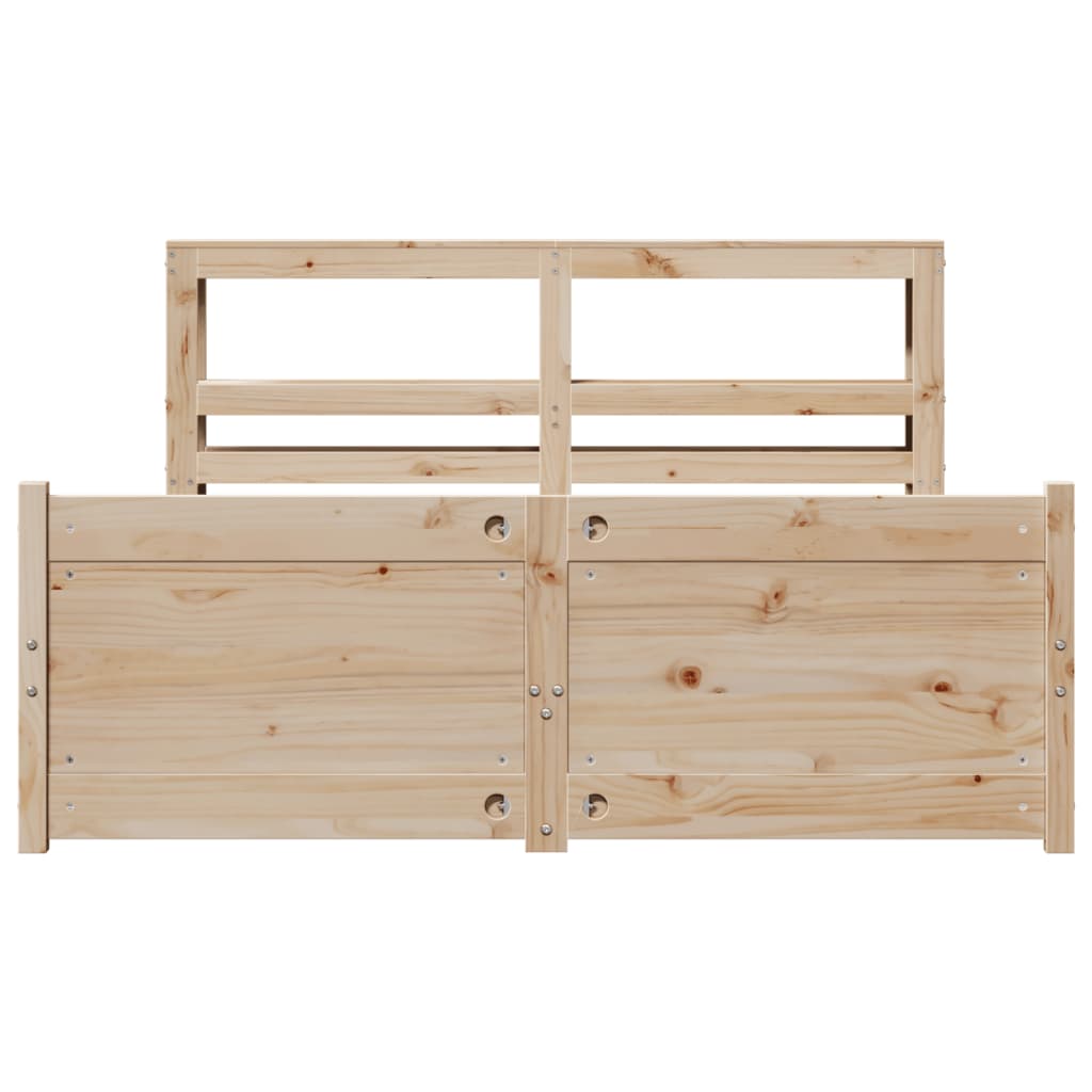 Bedframe met hoofdbord massief grenenhout 160x200 cm is nu te koop bij PeponiXL, paradijselijk wonen!
