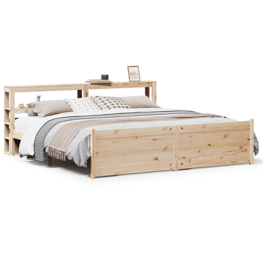 Bedframe met hoofdbord massief grenenhout 180x200 cm is nu te koop bij PeponiXL, paradijselijk wonen!
