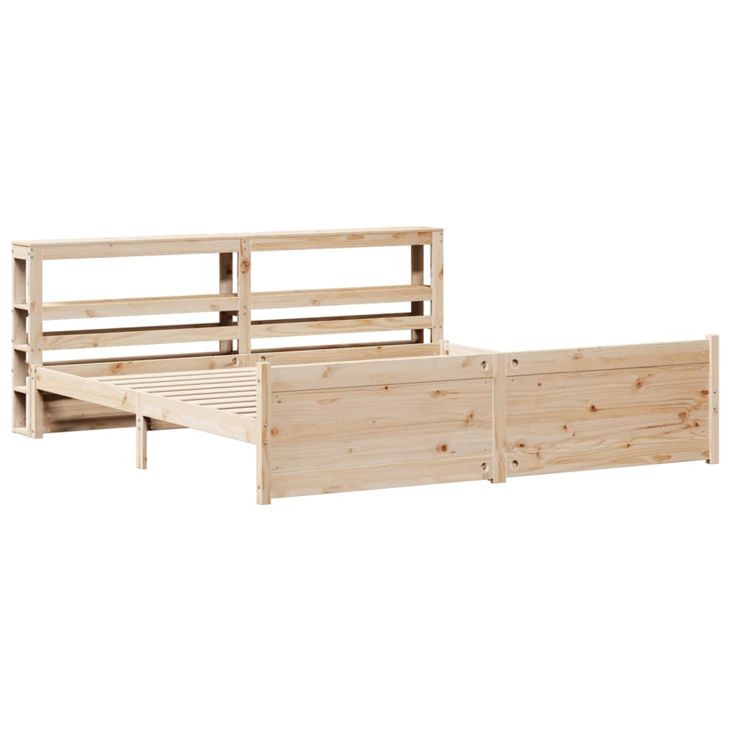 Bedframe met hoofdbord massief grenenhout 180x200 cm is nu te koop bij PeponiXL, paradijselijk wonen!