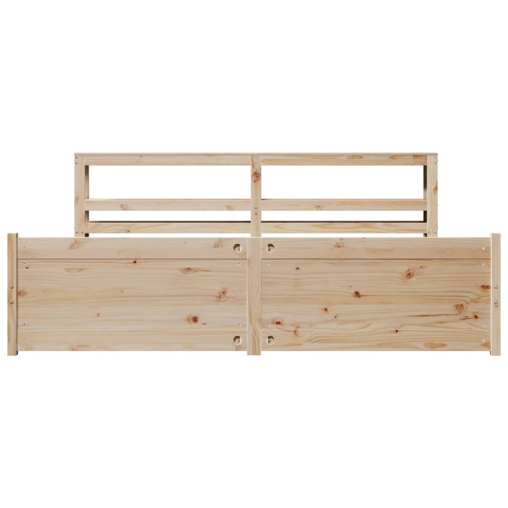 Bedframe met hoofdbord massief grenenhout 180x200 cm is nu te koop bij PeponiXL, paradijselijk wonen!