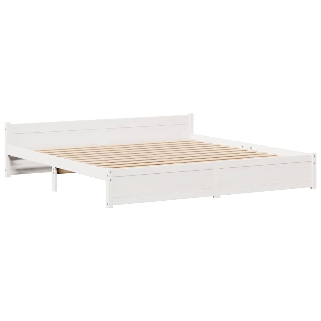 Bedframe met hoofdeinde zonder matras 180x200 cm wit is nu te koop bij PeponiXL, paradijselijk wonen!