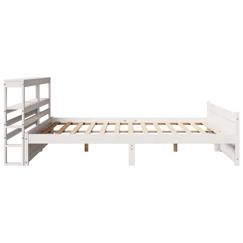 Bedframe met hoofdeinde zonder matras 180x200 cm wit is nu te koop bij PeponiXL, paradijselijk wonen!