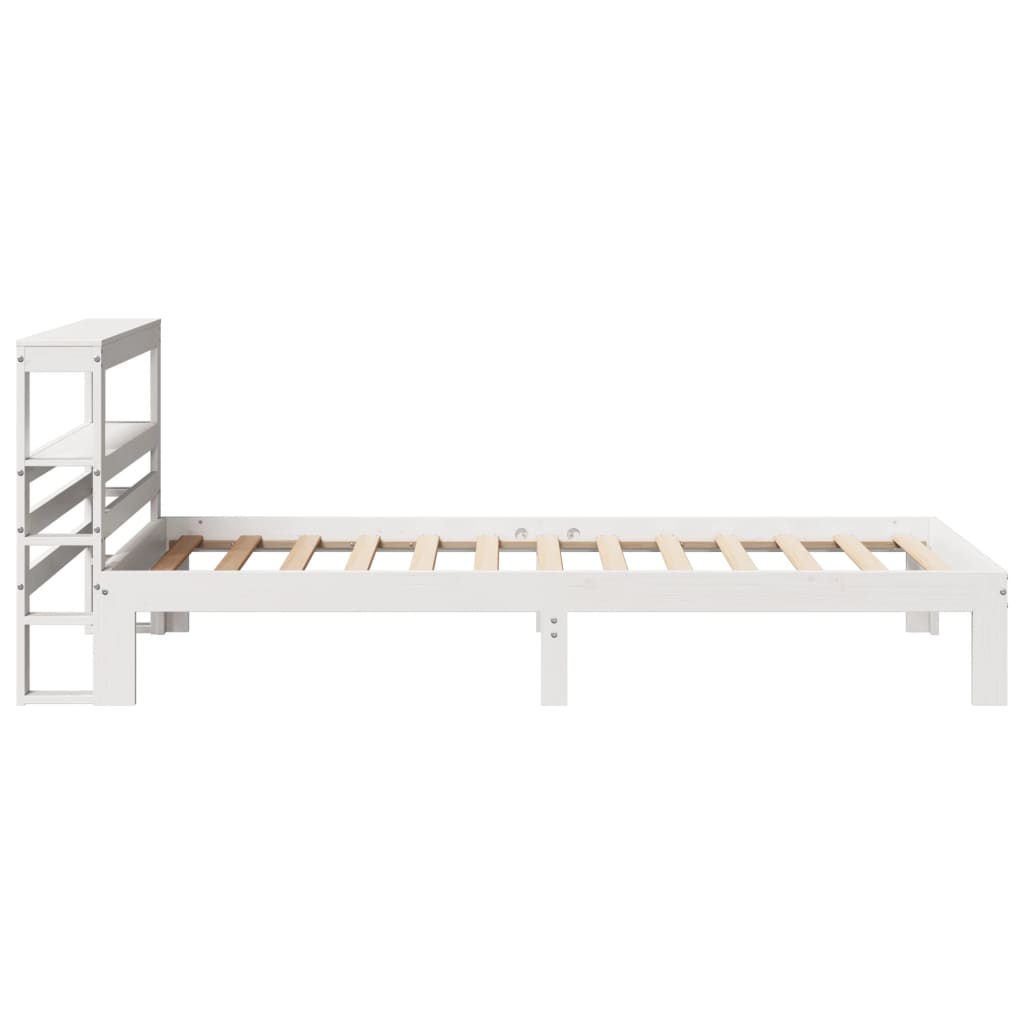 Bedframe met hoofdbord massief grenenhout wit 75x190 cm is nu te koop bij PeponiXL, paradijselijk wonen!