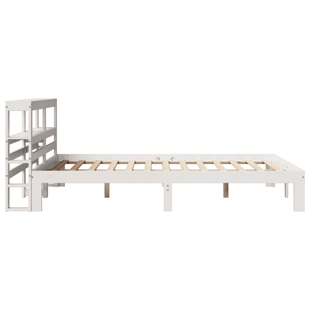 Bedframe met hoofdeinde zonder matras 140x190 cm wit is nu te koop bij PeponiXL, paradijselijk wonen!
