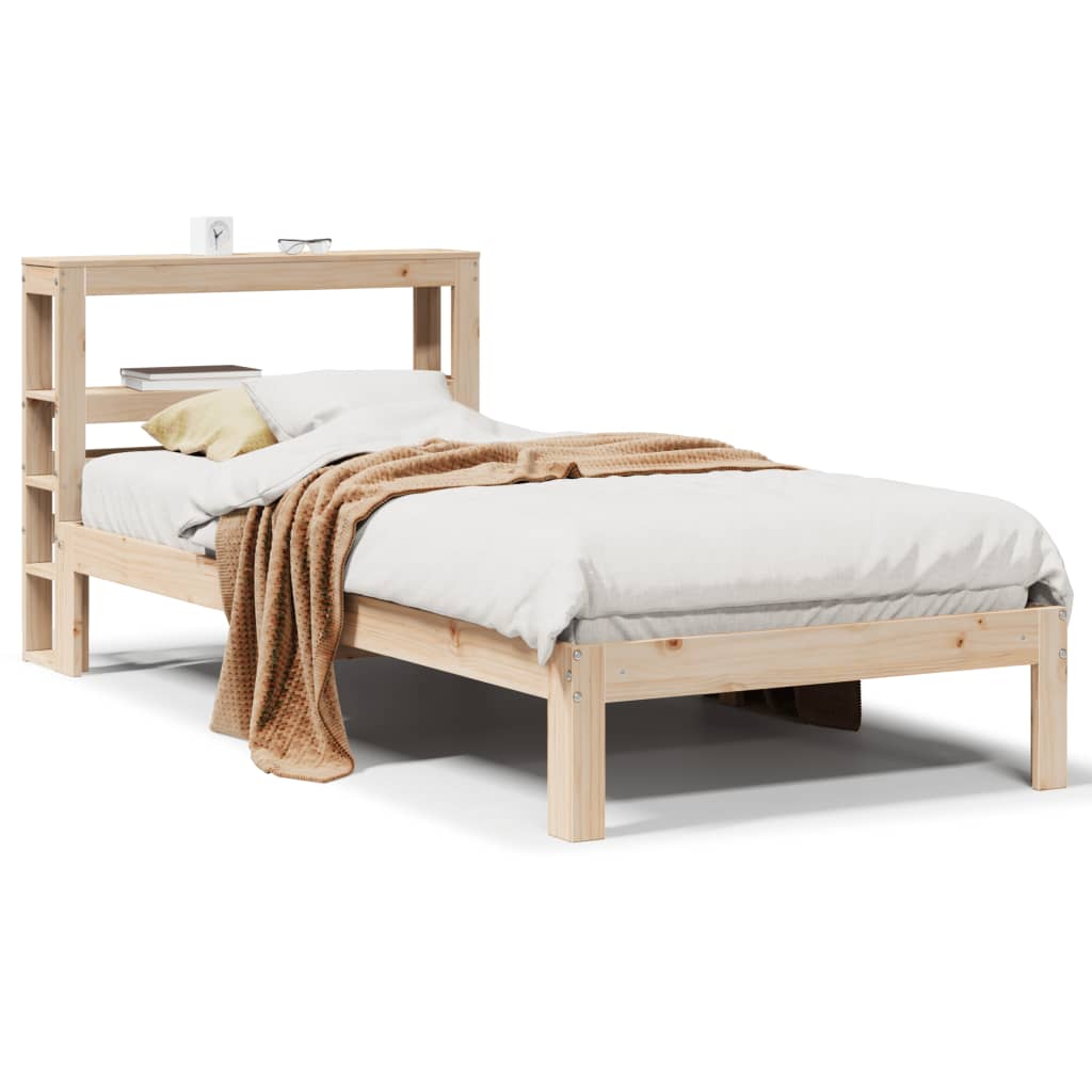 Bedframe met hoofdbord massief grenenhout 90x200 cm is nu te koop bij PeponiXL, paradijselijk wonen!