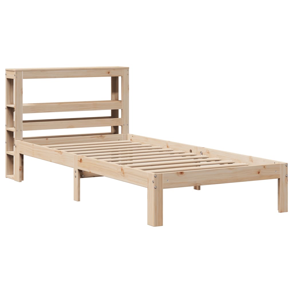 Bedframe met hoofdbord massief grenenhout 90x200 cm is nu te koop bij PeponiXL, paradijselijk wonen!