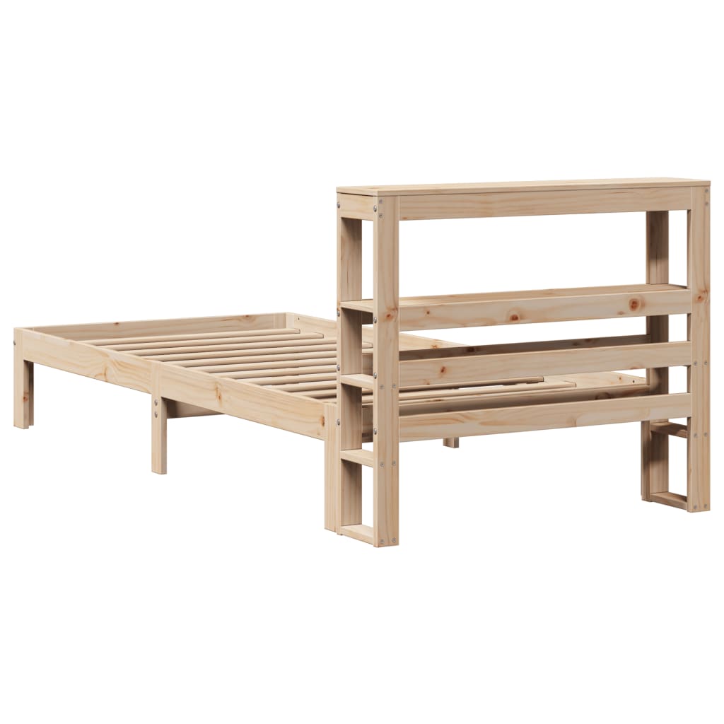 Bedframe met hoofdbord massief grenenhout 90x200 cm is nu te koop bij PeponiXL, paradijselijk wonen!