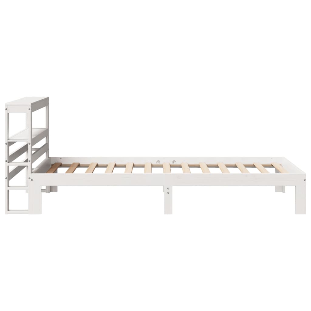Bedframe met hoofdeinde zonder matras 90x200 cm wit is nu te koop bij PeponiXL, paradijselijk wonen!