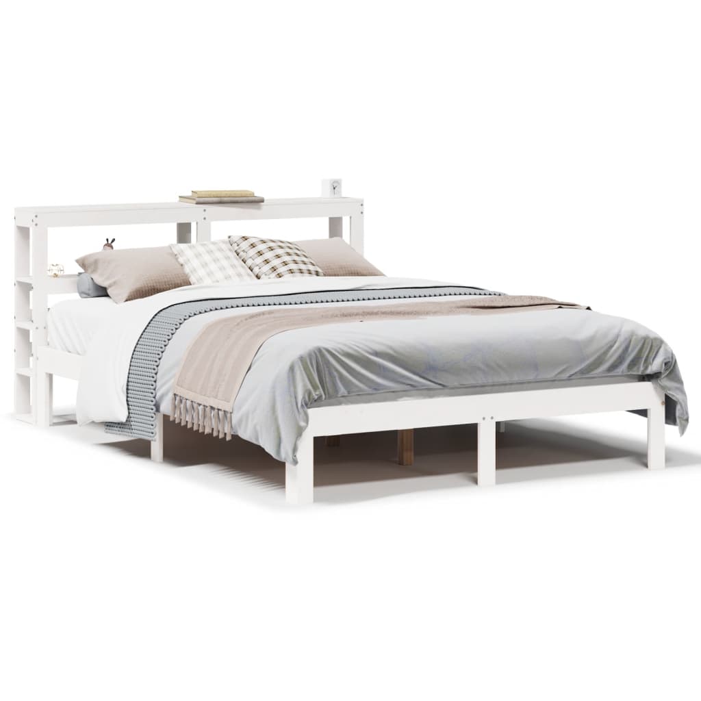 Bedframe met hoofdeinde zonder matras 120x200 cm wit is nu te koop bij PeponiXL, paradijselijk wonen!