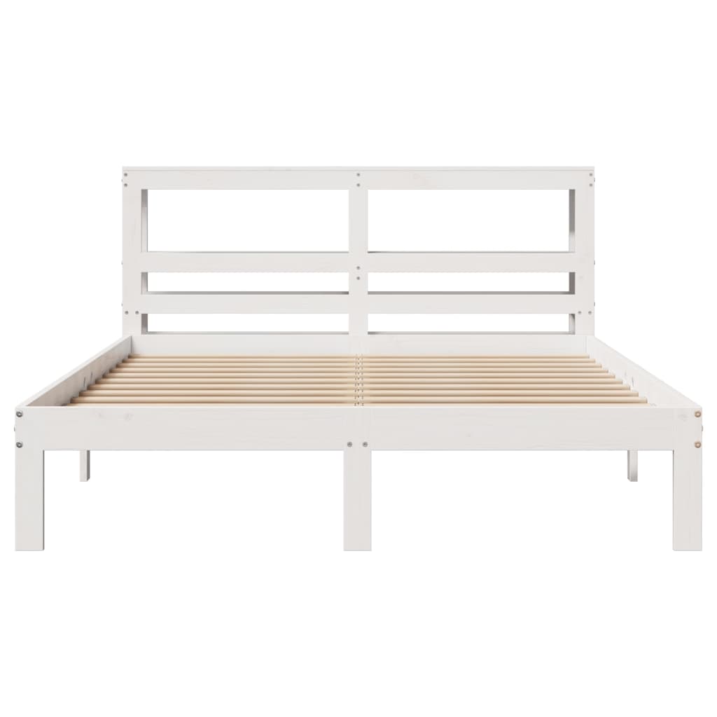 Bedframe met hoofdeinde zonder matras 120x200 cm wit is nu te koop bij PeponiXL, paradijselijk wonen!