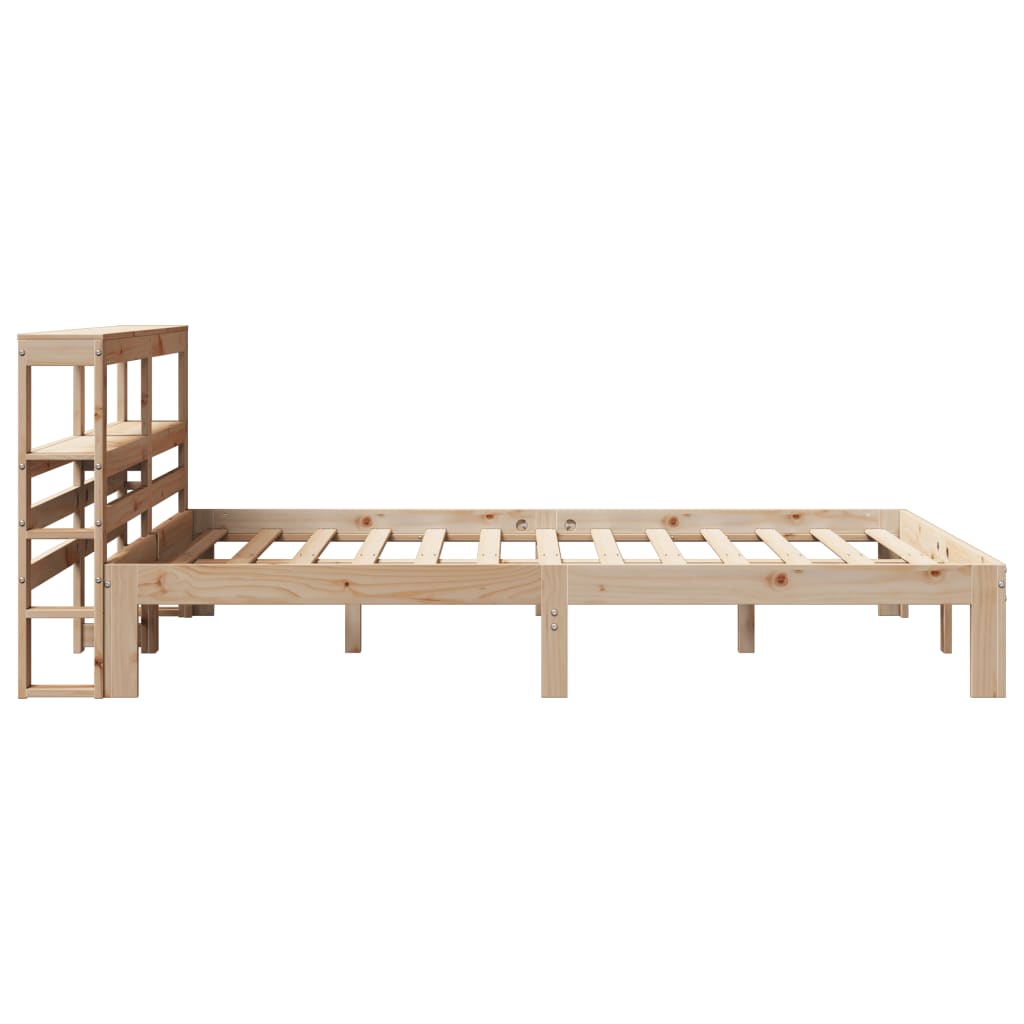 Bedframe met hoofdbord massief grenenhout wit 140x200 cm is nu te koop bij PeponiXL, paradijselijk wonen!