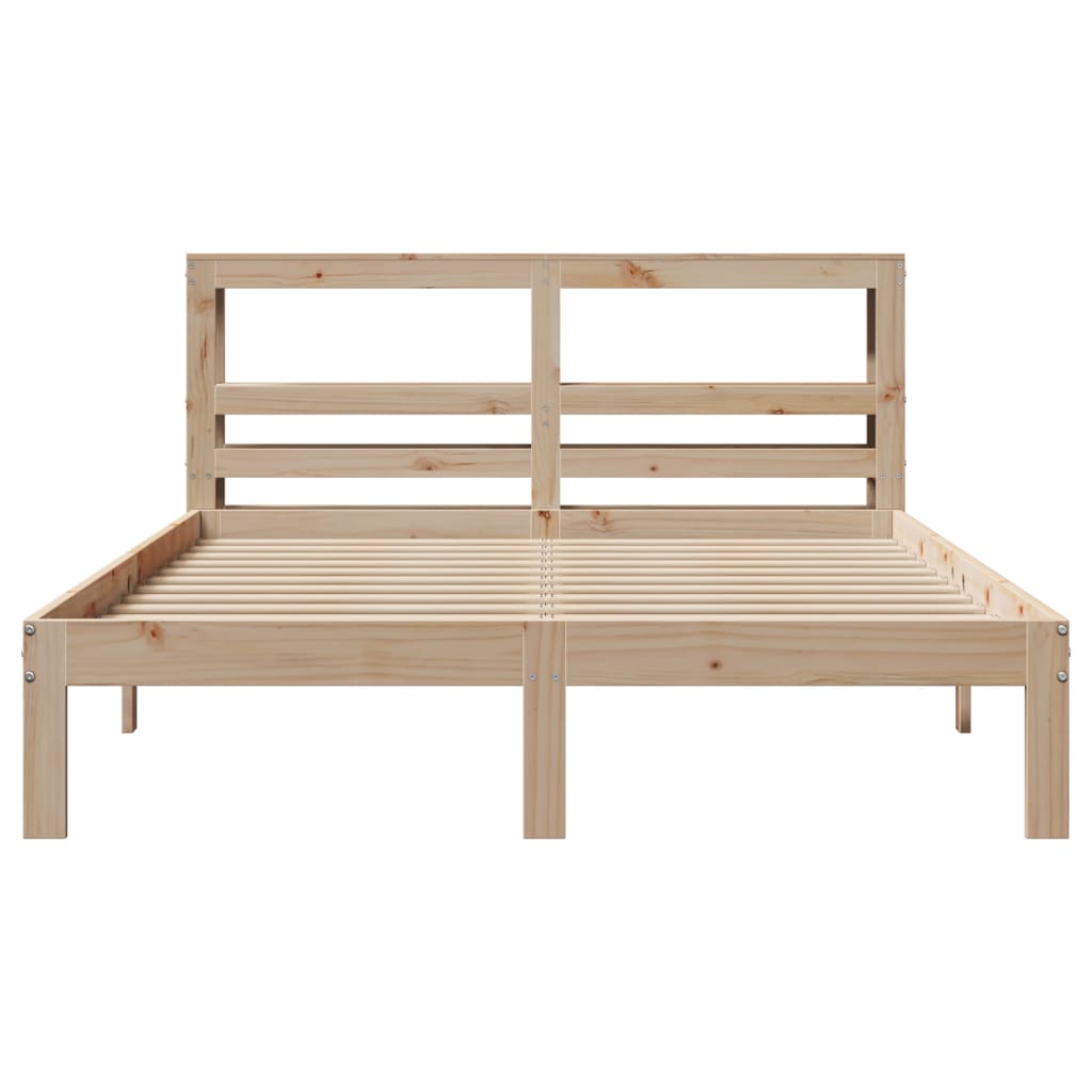 Bedframe met hoofdbord massief grenenhout 160x200 cm is nu te koop bij PeponiXL, paradijselijk wonen!