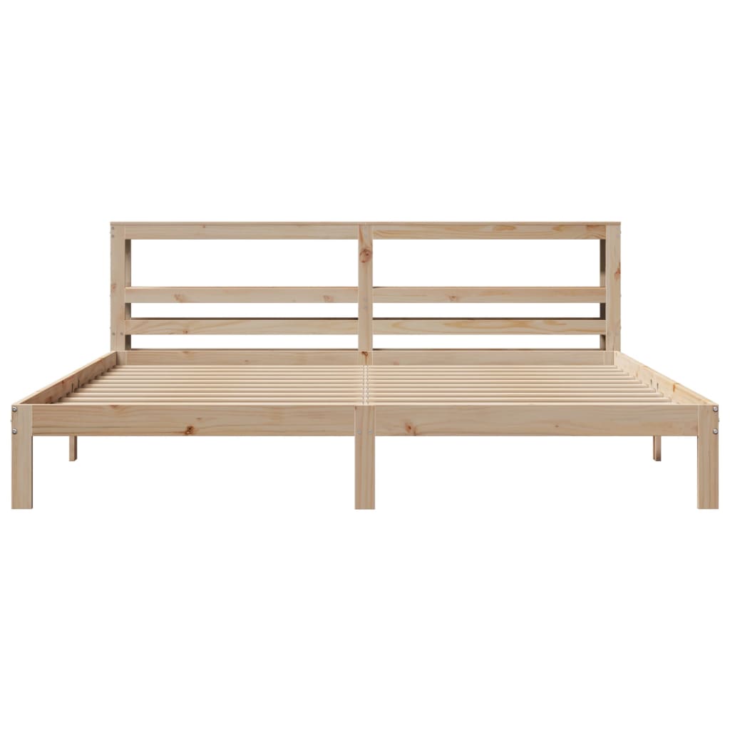 Bedframe met hoofdbord massief grenenhout 180x200 cm is nu te koop bij PeponiXL, paradijselijk wonen!