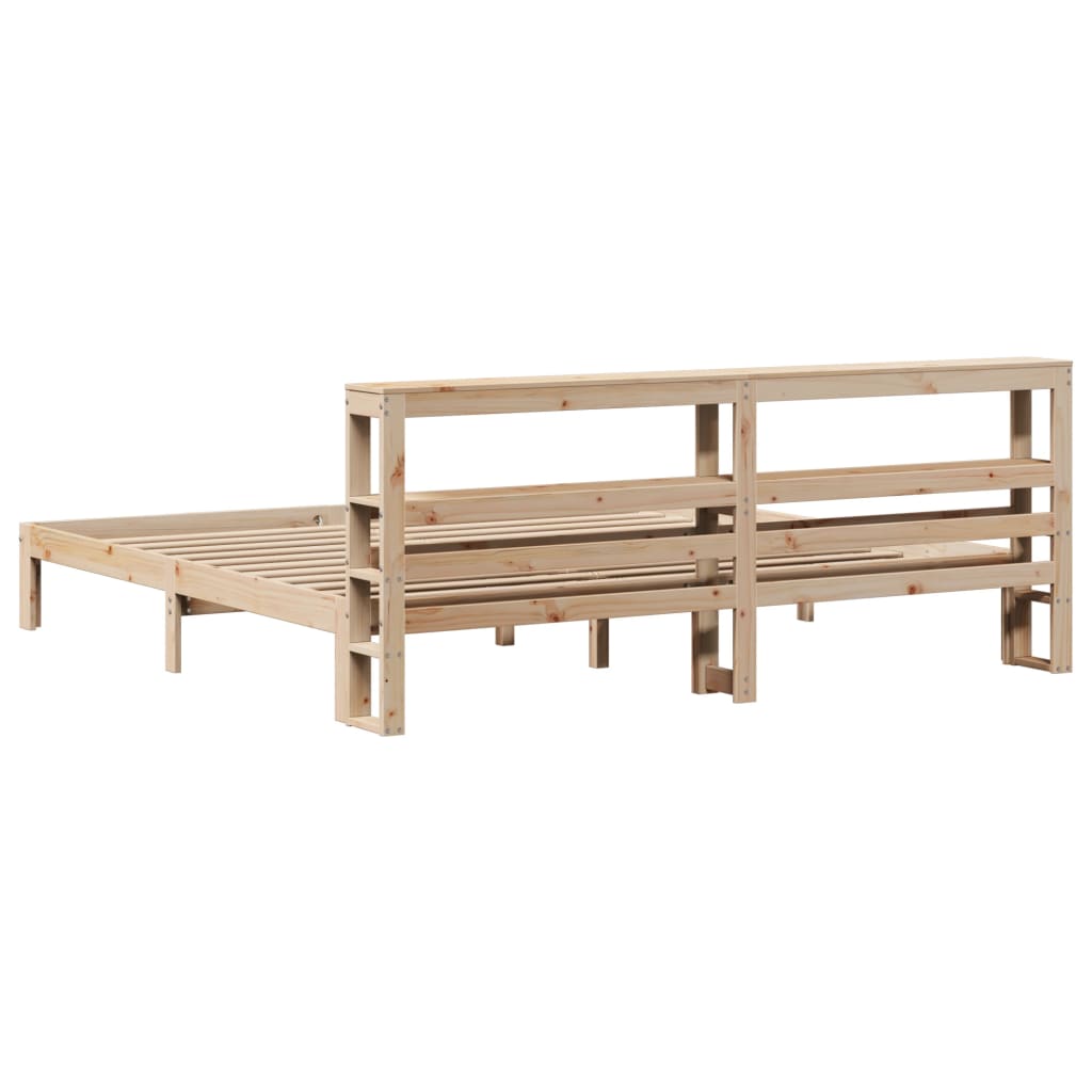 Bedframe met hoofdbord massief grenenhout 180x200 cm is nu te koop bij PeponiXL, paradijselijk wonen!