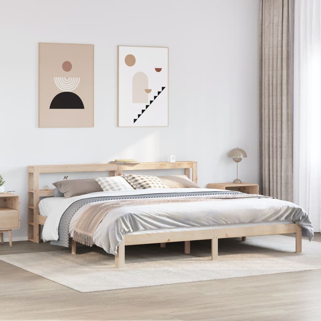 Bedframe met hoofdbord massief grenenhout 180x200 cm is nu te koop bij PeponiXL, paradijselijk wonen!