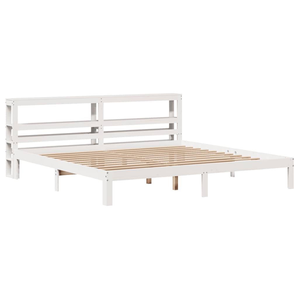 Bedframe met hoofdeinde zonder matras 180x200 cm wit is nu te koop bij PeponiXL, paradijselijk wonen!