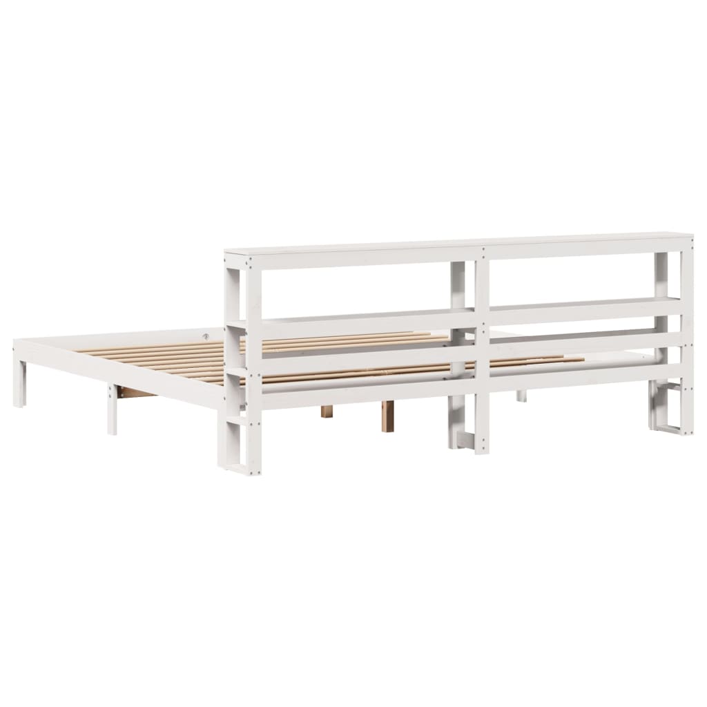 Bedframe met hoofdeinde zonder matras 180x200 cm wit is nu te koop bij PeponiXL, paradijselijk wonen!