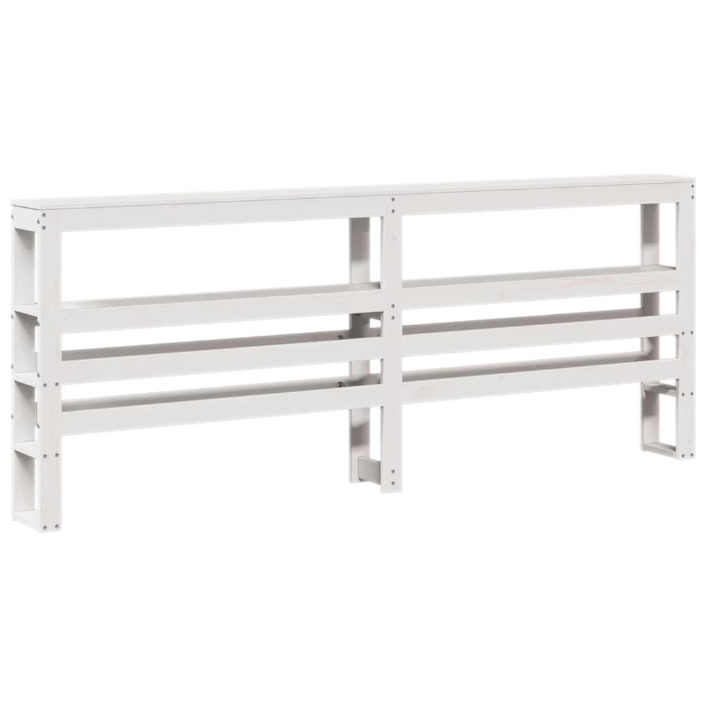 Bedframe met hoofdeinde zonder matras 200x200 cm wit is nu te koop bij PeponiXL, paradijselijk wonen!