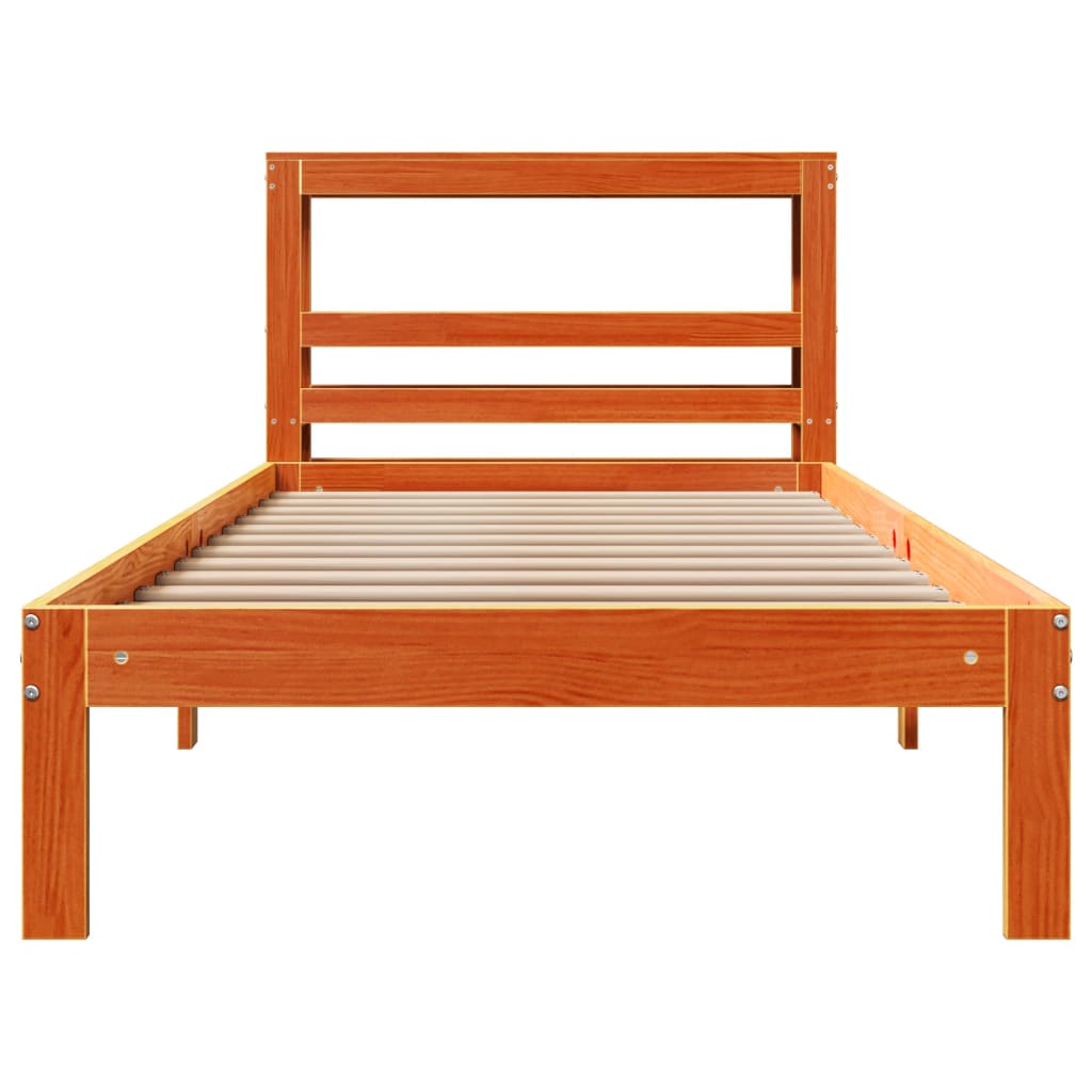 Bedframe zonder matras massief grenenhout wasbruin 90x190 cm is nu te koop bij PeponiXL, paradijselijk wonen!