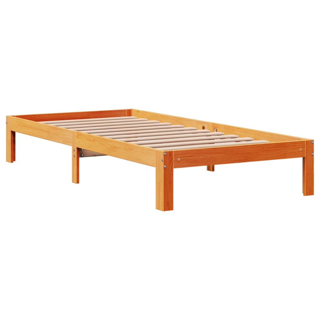 Bedframe zonder matras massief grenenhout wasbruin 90x190 cm is nu te koop bij PeponiXL, paradijselijk wonen!