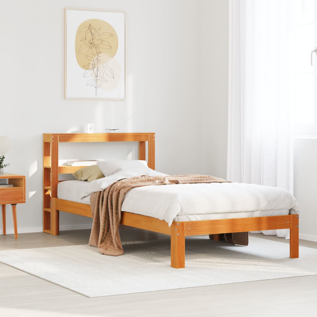 Bedframe zonder matras massief grenenhout wasbruin 90x190 cm is nu te koop bij PeponiXL, paradijselijk wonen!