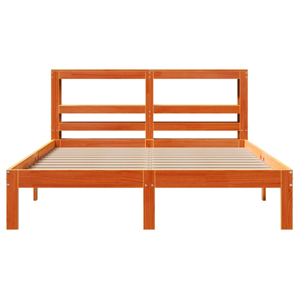Bed met matras massief grenenhout wasbruin 140x190 cm is nu te koop bij PeponiXL, paradijselijk wonen!