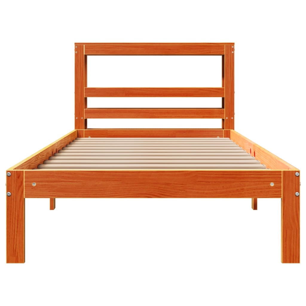 Bedframe zonder matras massief grenenhout wasbruin 100x200 cm is nu te koop bij PeponiXL, paradijselijk wonen!