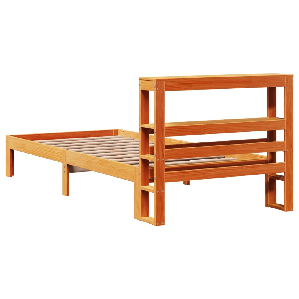 Bedframe zonder matras massief grenenhout wasbruin 100x200 cm is nu te koop bij PeponiXL, paradijselijk wonen!
