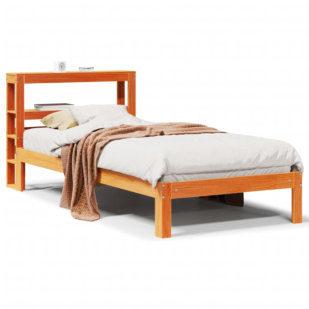 Bedframe zonder matras massief grenenhout wasbruin 100x200 cm is nu te koop bij PeponiXL, paradijselijk wonen!