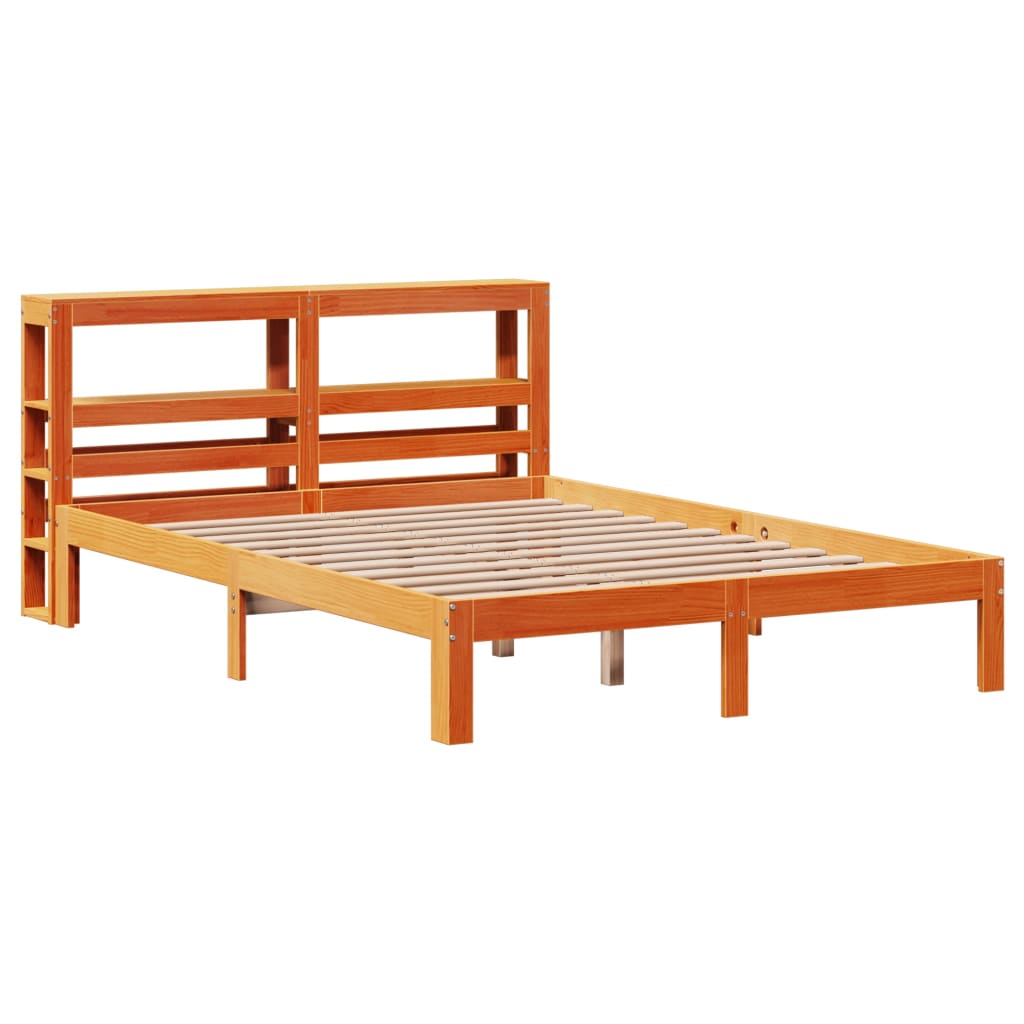 Bedframe zonder matras massief grenenhout wasbruin 140x200 cm is nu te koop bij PeponiXL, paradijselijk wonen!