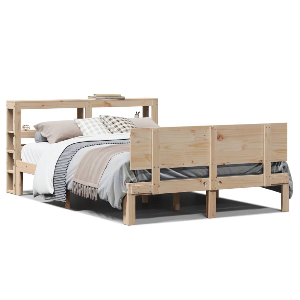 Bedframe met hoofdbord massief grenenhout 120x190 cm is nu te koop bij PeponiXL, paradijselijk wonen!