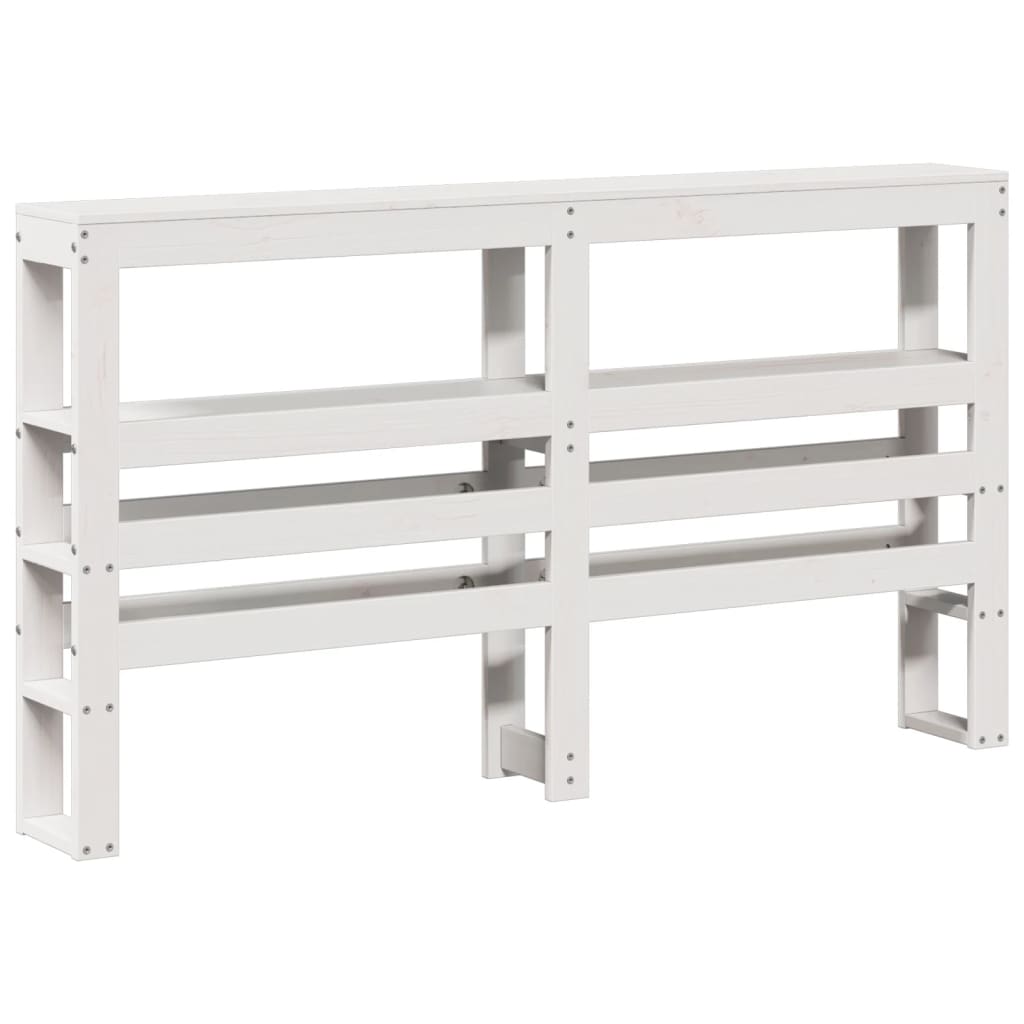 Bedframe met hoofdbord massief grenenhout wit 120x190 cm is nu te koop bij PeponiXL, paradijselijk wonen!