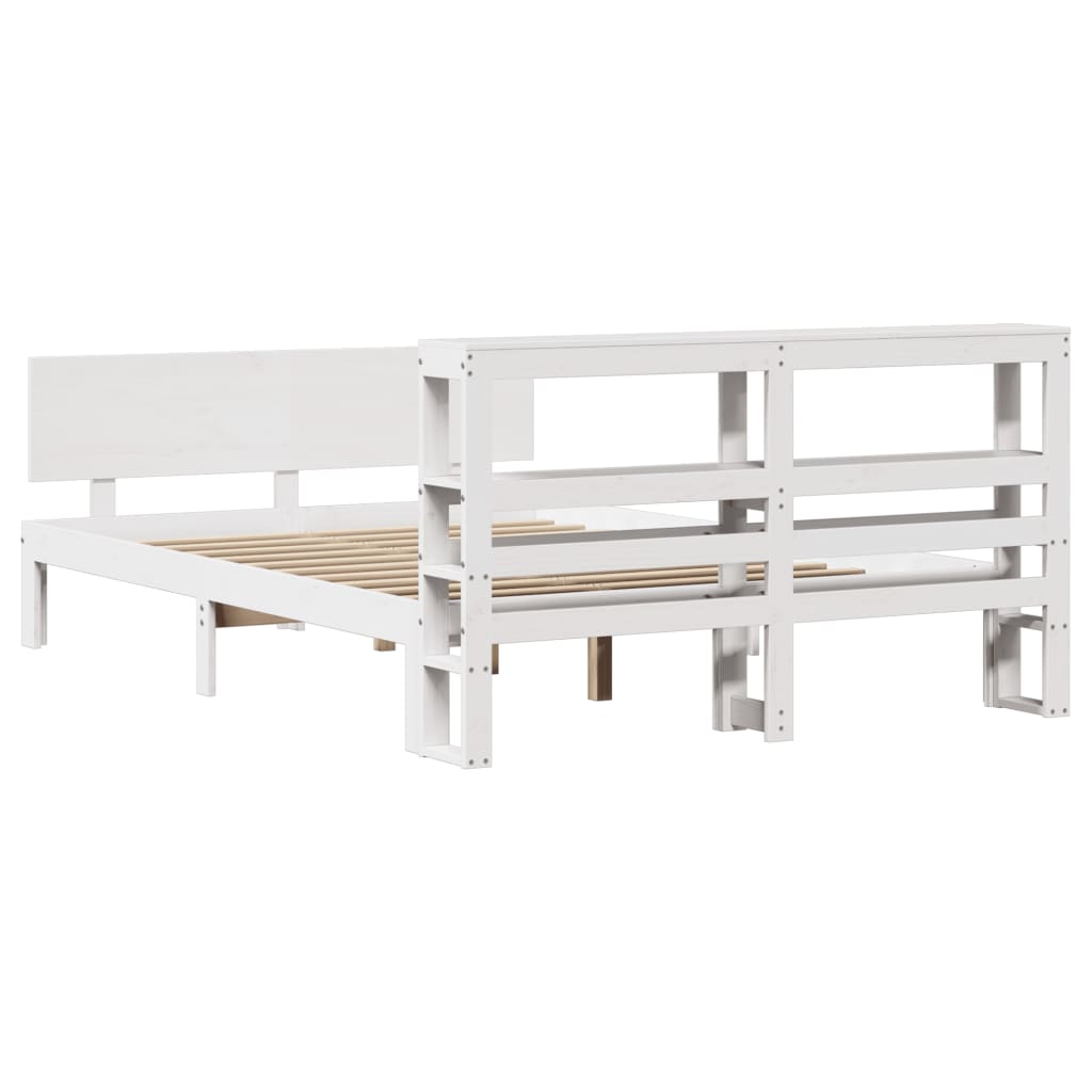 Bedframe met hoofdeinde zonder matras 120x200 cm wit is nu te koop bij PeponiXL, paradijselijk wonen!