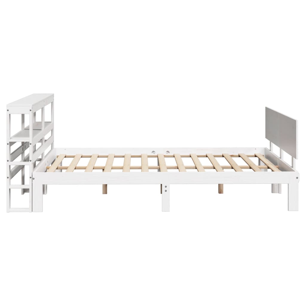 Bedframe met hoofdeinde zonder matras 140x200 cm wit is nu te koop bij PeponiXL, paradijselijk wonen!