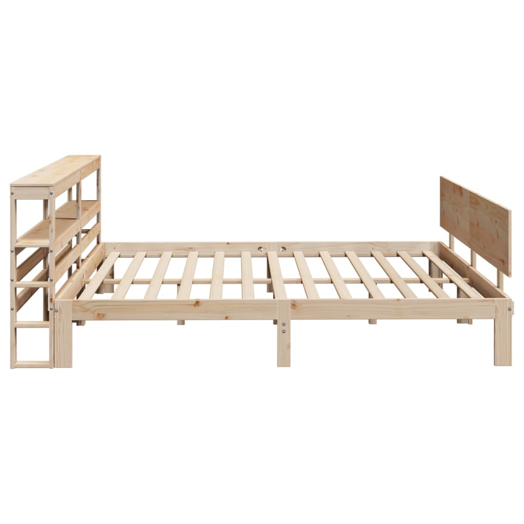 Bedframe met hoofdbord massief grenenhout 200x200 cm is nu te koop bij PeponiXL, paradijselijk wonen!