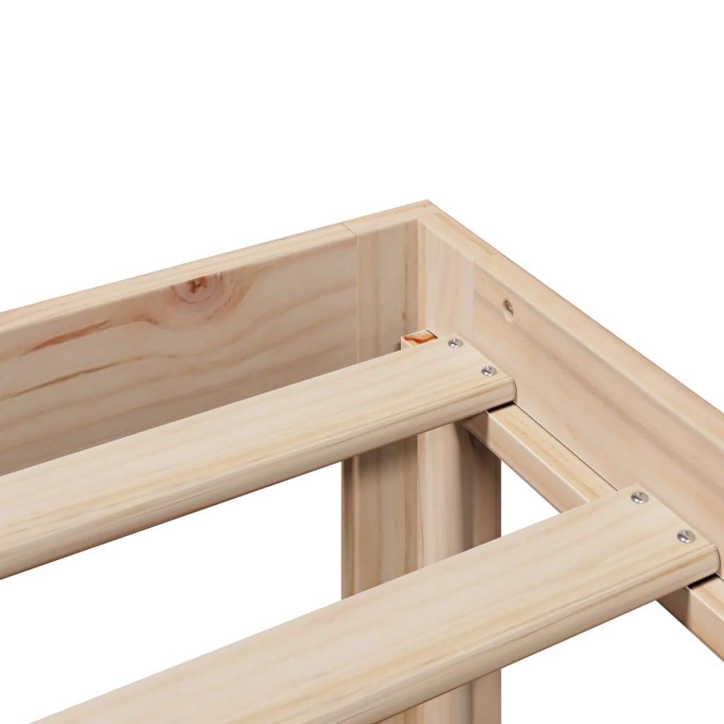 Bedframe met hoofdbord massief grenenhout 200x200 cm is nu te koop bij PeponiXL, paradijselijk wonen!