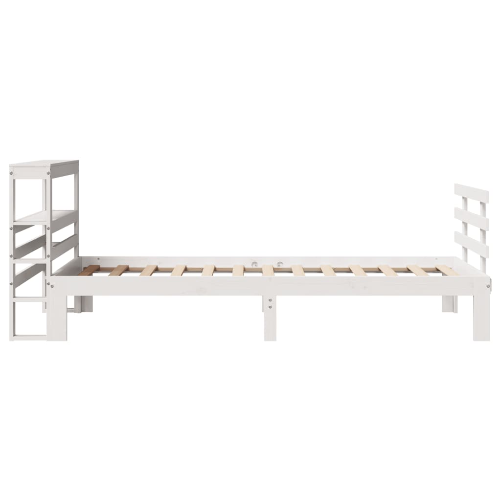 Bedframe met hoofdeinde zonder matras 90x190 cm wit is nu te koop bij PeponiXL, paradijselijk wonen!