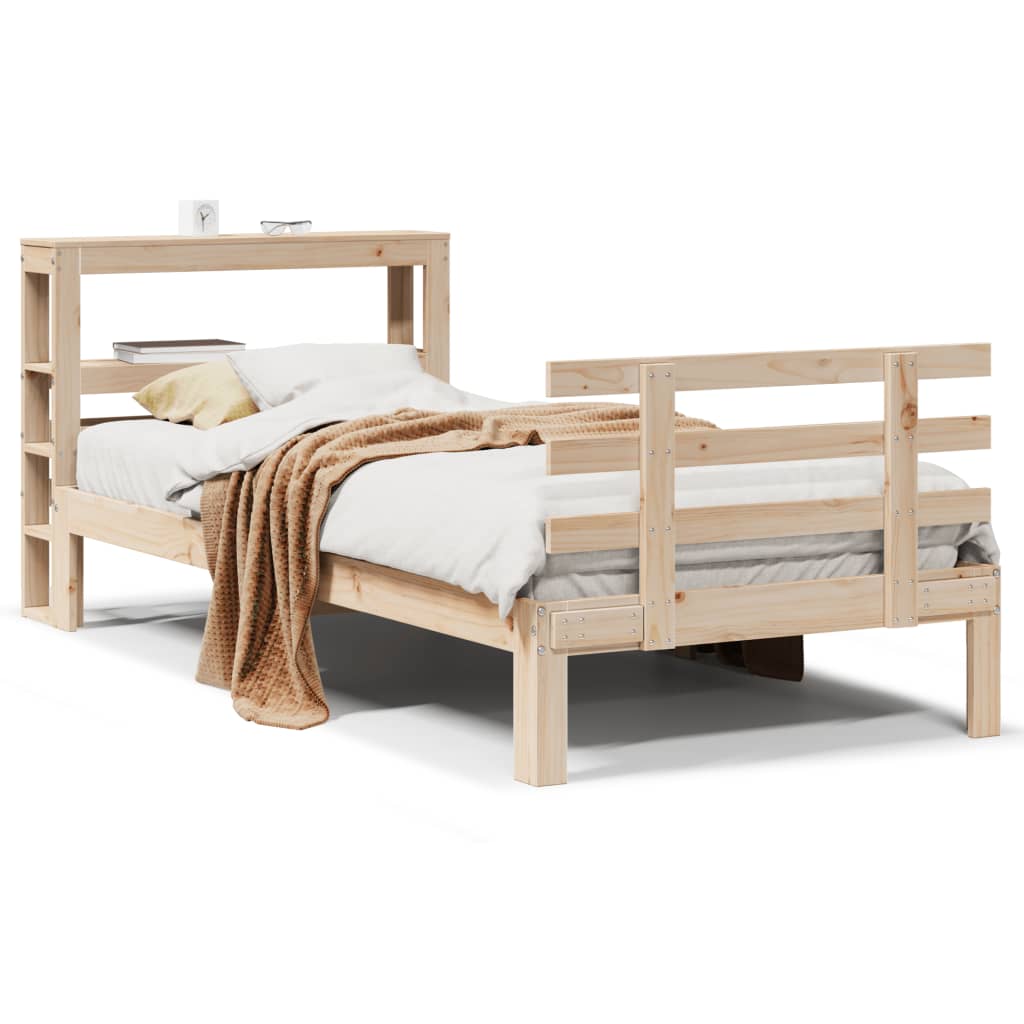 Bedframe met hoofdbord massief grenenhout 100x200 cm is nu te koop bij PeponiXL, paradijselijk wonen!