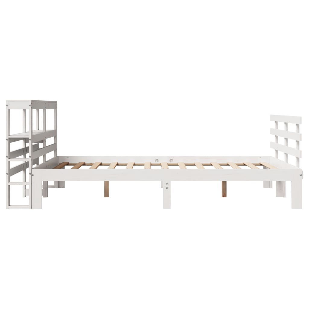 Bedframe met hoofdeinde zonder matras 140x200 cm wit is nu te koop bij PeponiXL, paradijselijk wonen!