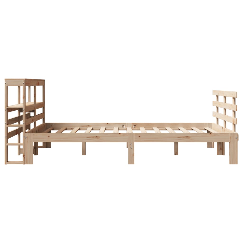 Bedframe met hoofdbord massief grenenhout 150x200 cm is nu te koop bij PeponiXL, paradijselijk wonen!