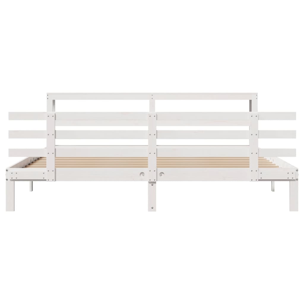 Bedframe met hoofdeinde zonder matras 180x200 cm wit is nu te koop bij PeponiXL, paradijselijk wonen!
